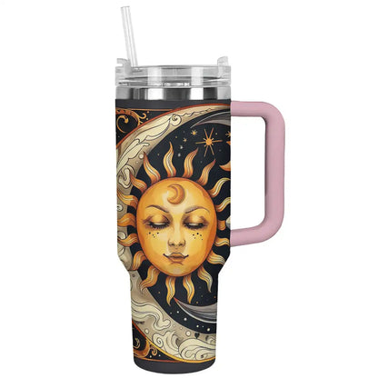 Strahlender Becher Boho Sonne Mond