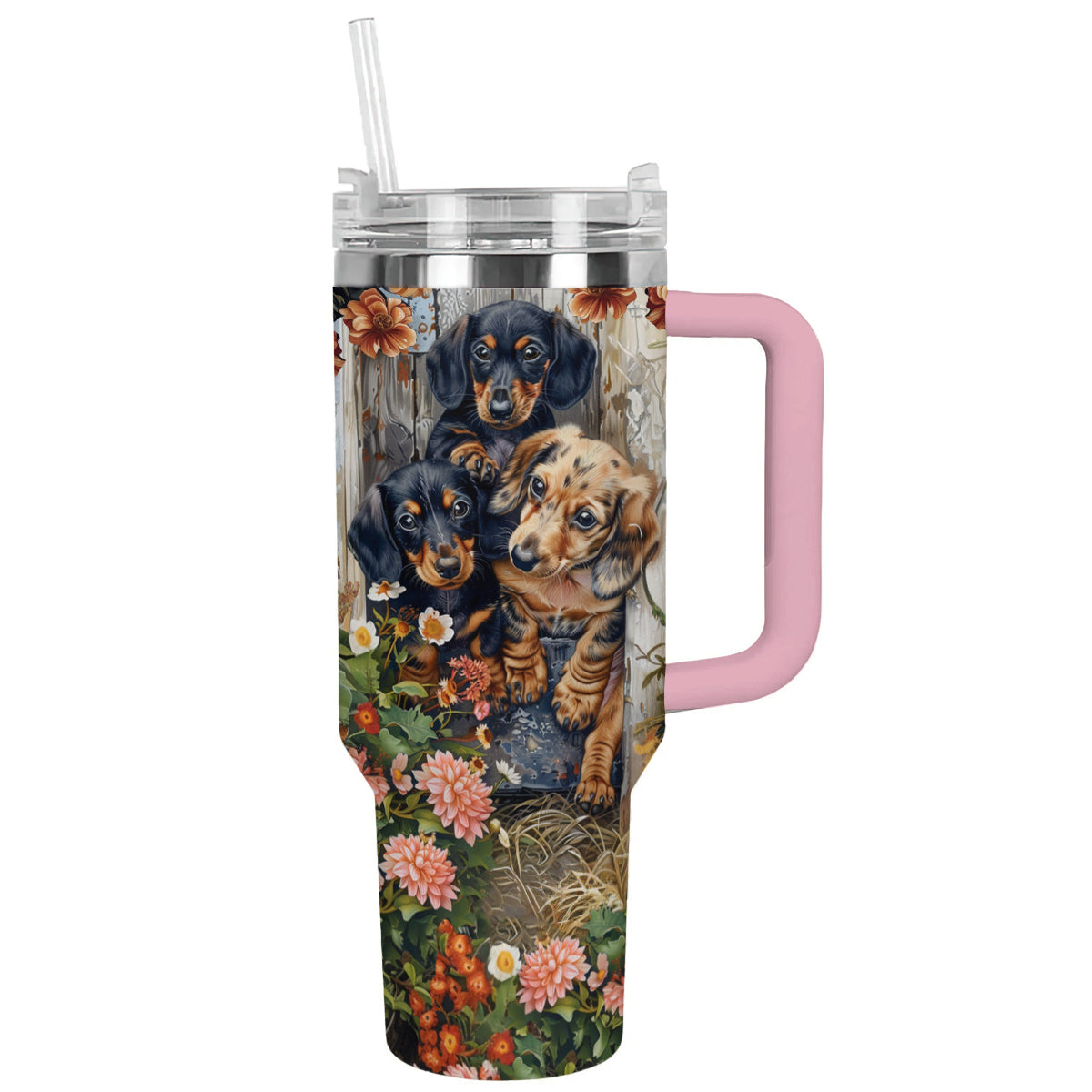 Shineful Tumbler Dachshund Floral Bliss