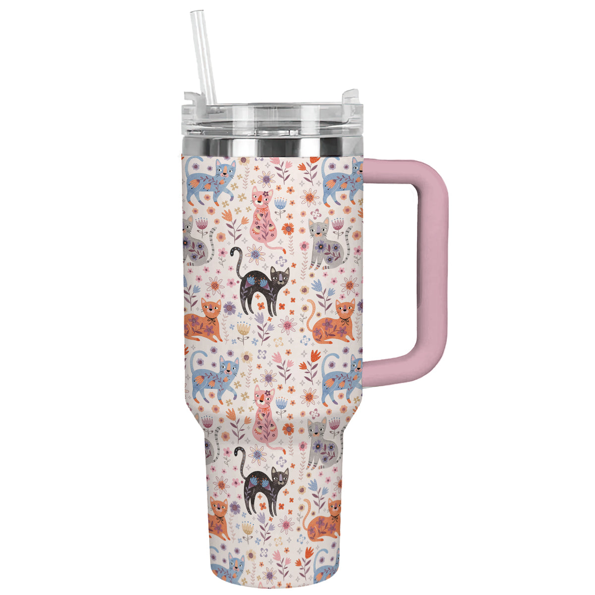 Shineful Tumbler Floral Cats