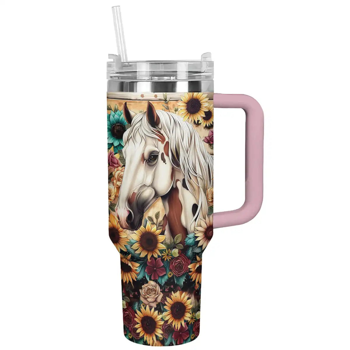 Shineful Tumbler Floral Horse