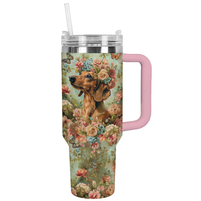 Shineful Tumbler Dackel Floral Delight