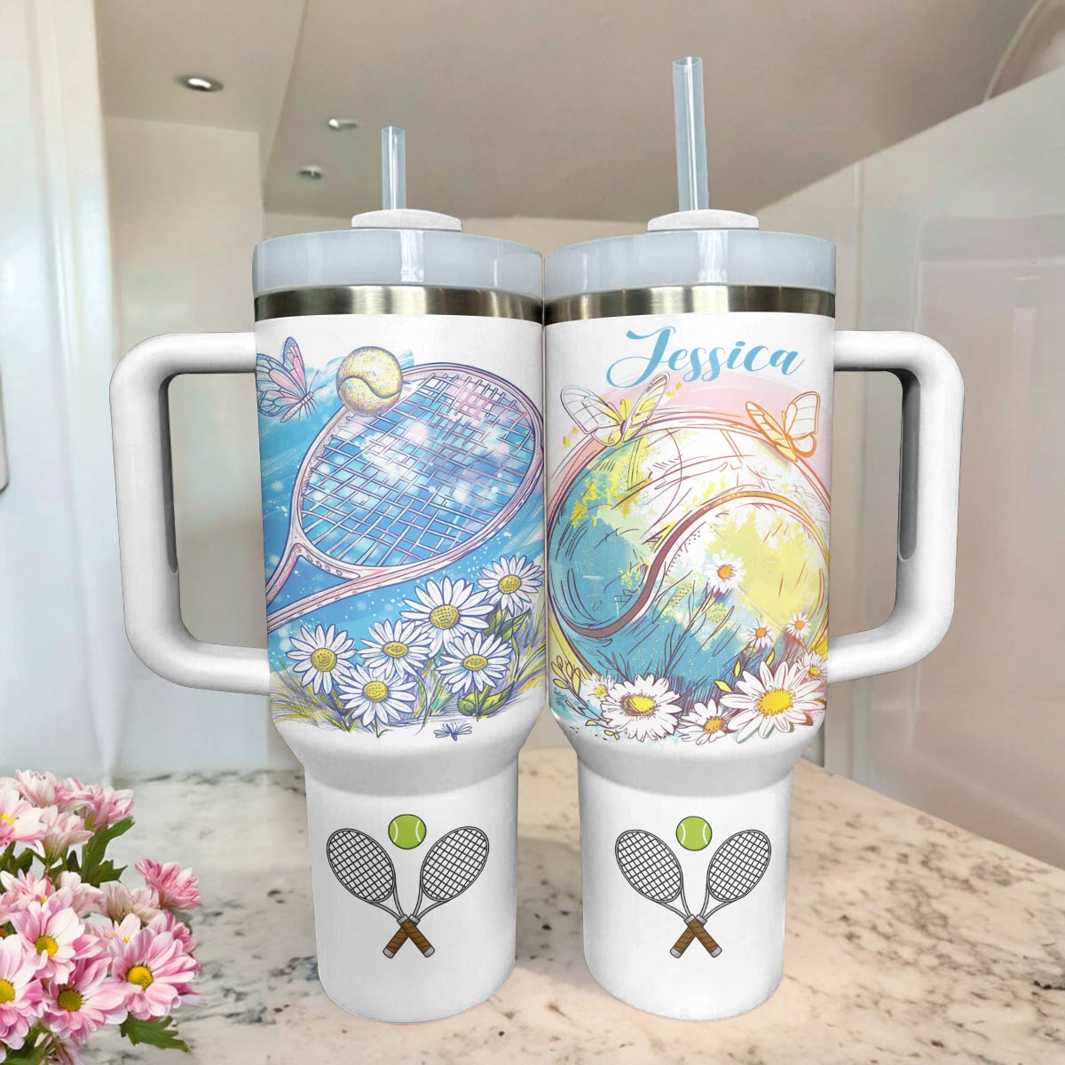 Shineful Personalized Tumbler Gentle Tennis