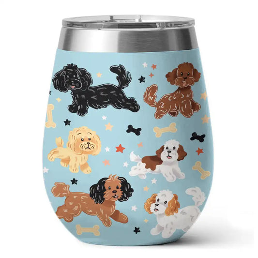 Shineful Wine Tumbler Funny Poodle