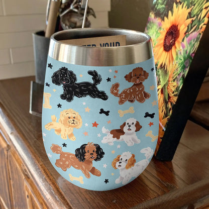 Shineful Wine Tumbler Funny Poodle