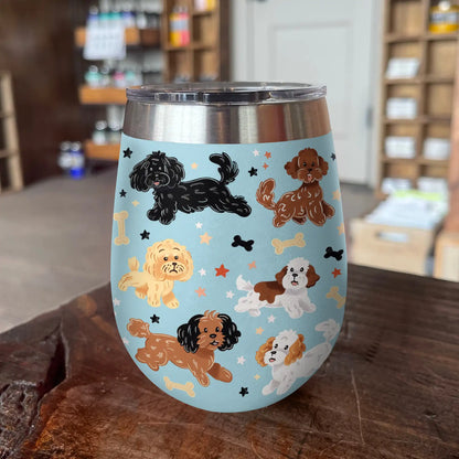 Shineful Wine Tumbler Funny Poodle