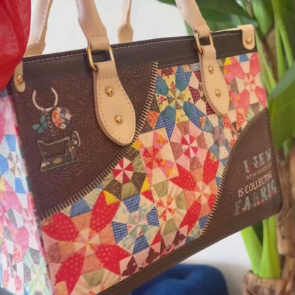 Shineful Leather Bag Sewing Colorful Fabric