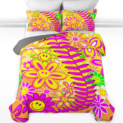 Shineful All Season Quilt 3-Piece Set Happy Bloom