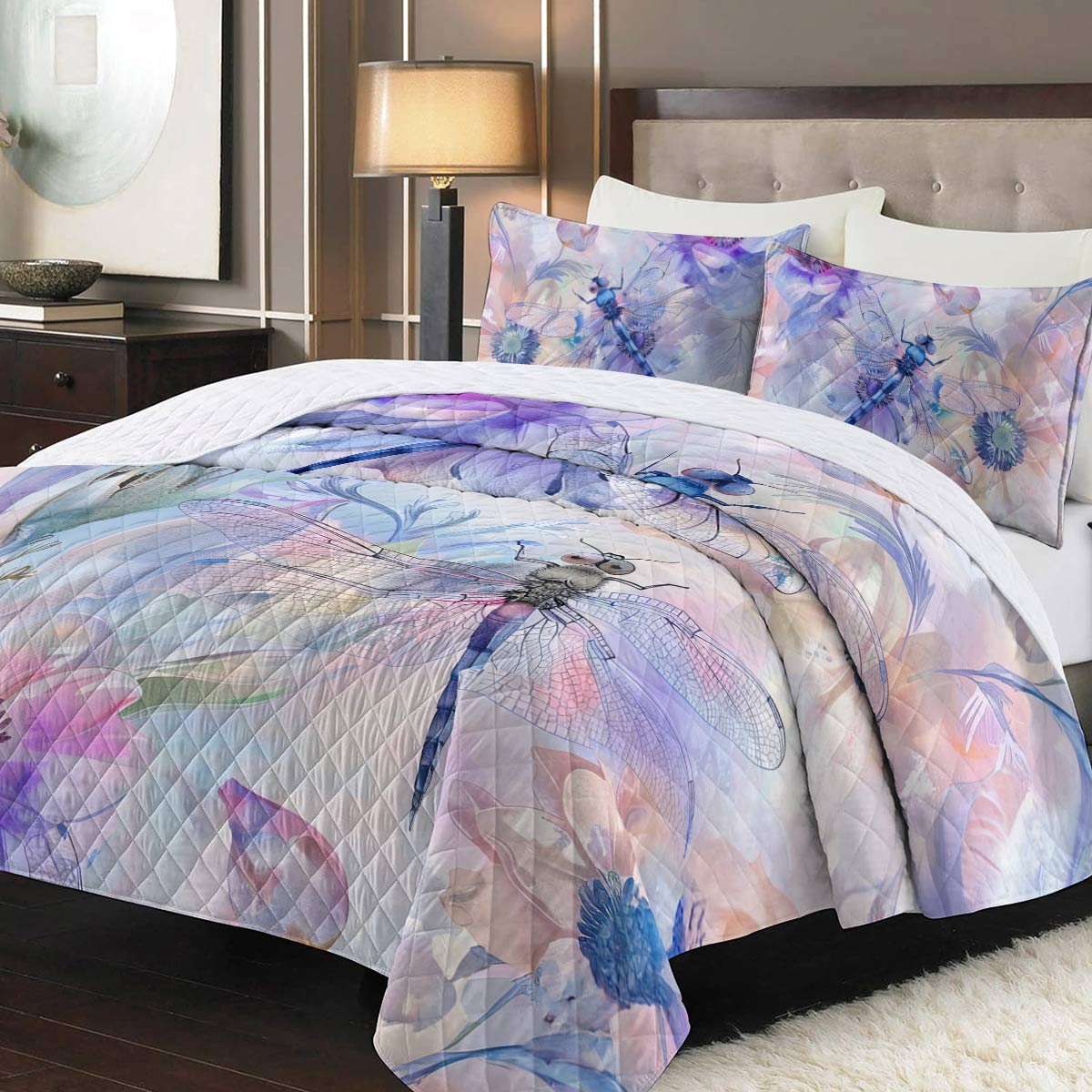 Shineful - All Season Quilt 3-Piece Set Charming Dragonfly