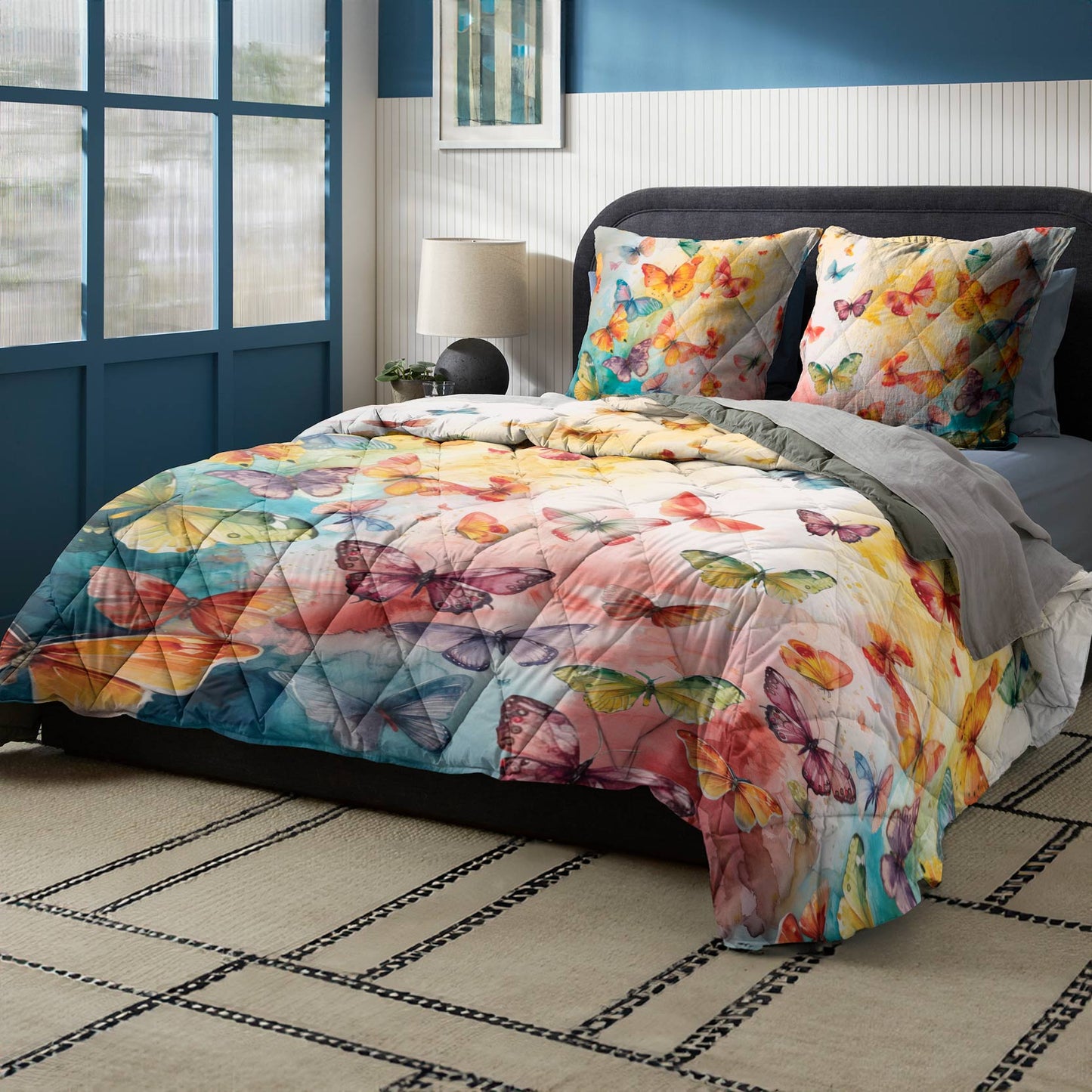 Shineful - All Season Quilt 3-Piece Set Butterfly Colorful