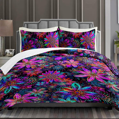 Shineful Quilt 3-Piece Set Hippie Flowers