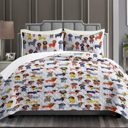 Shineful Quilt 3-Piece Set Dachshund Fashion