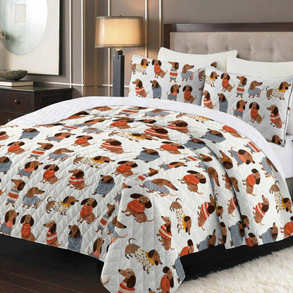 Shineful Quilt 3-Piece Set Cuteness Overload Dachshunds