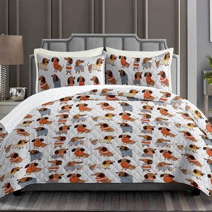 Shineful Quilt 3-Piece Set Cuteness Overload Dachshunds