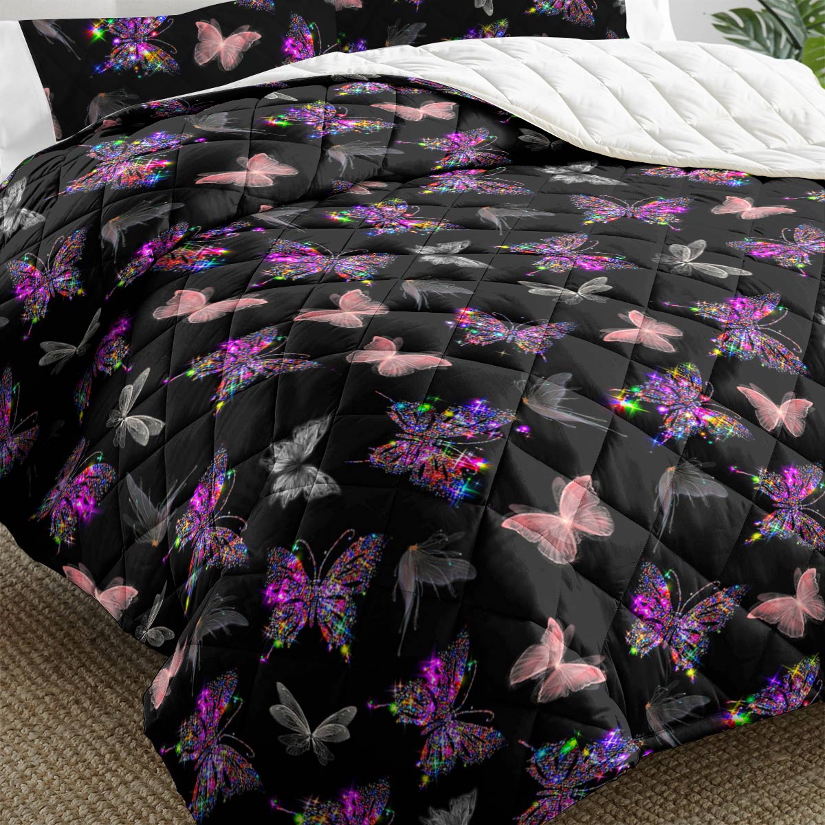 Shineful Gorgeous Butterflies Lovely - All Season Quilt 3-Piece Set