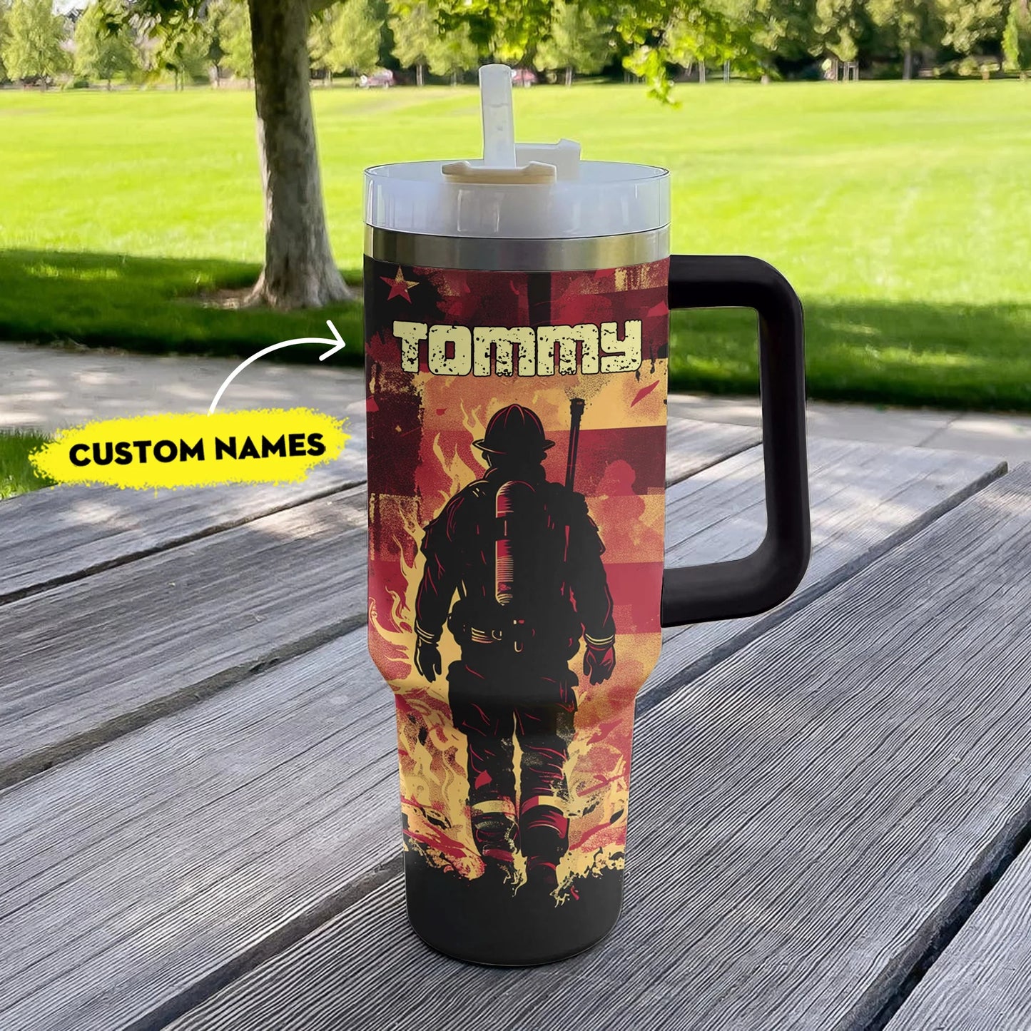 Shineful Tumbler Personalized Firefighter: Hero's Tribute