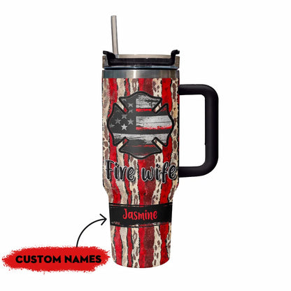 Shineful Tumbler Personalized Firefighter Wife: Patriot Edition