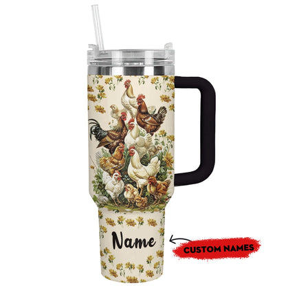 Shineful Tumbler Personalized Chicken : Feathered Delight