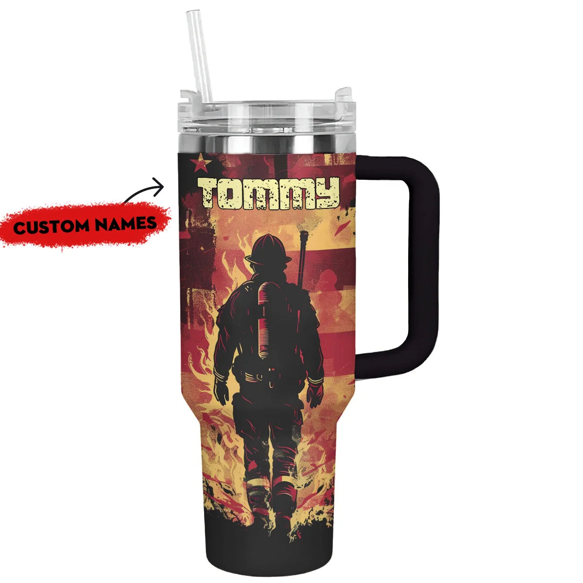 Shineful Tumbler Personalized Firefighter: Hero's Tribute