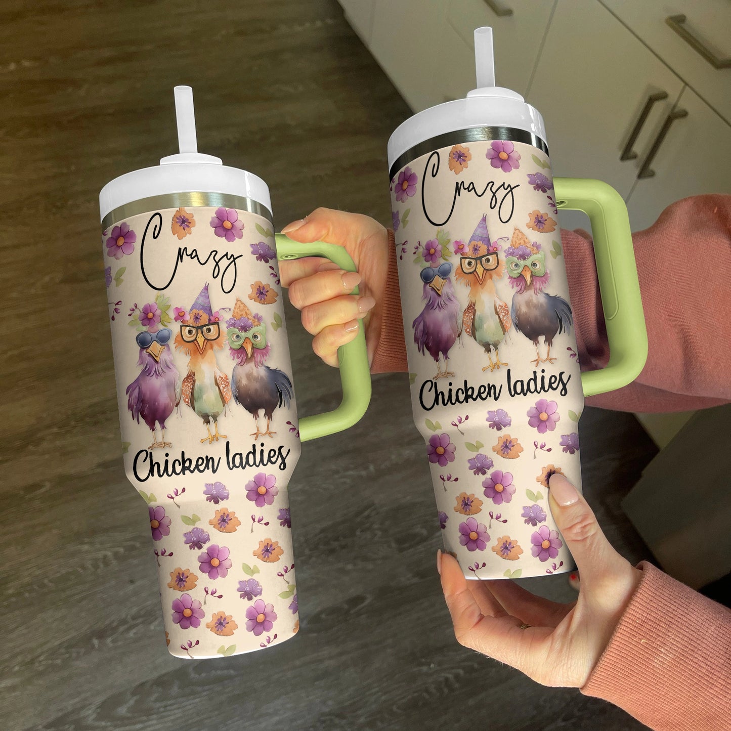 Shineful Tumbler Crazy Chicken Ladies: Floral Fun Hens Edition