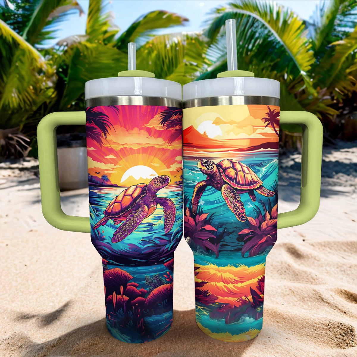 Shineful Tumbler Tropical Sea Turtle Bliss