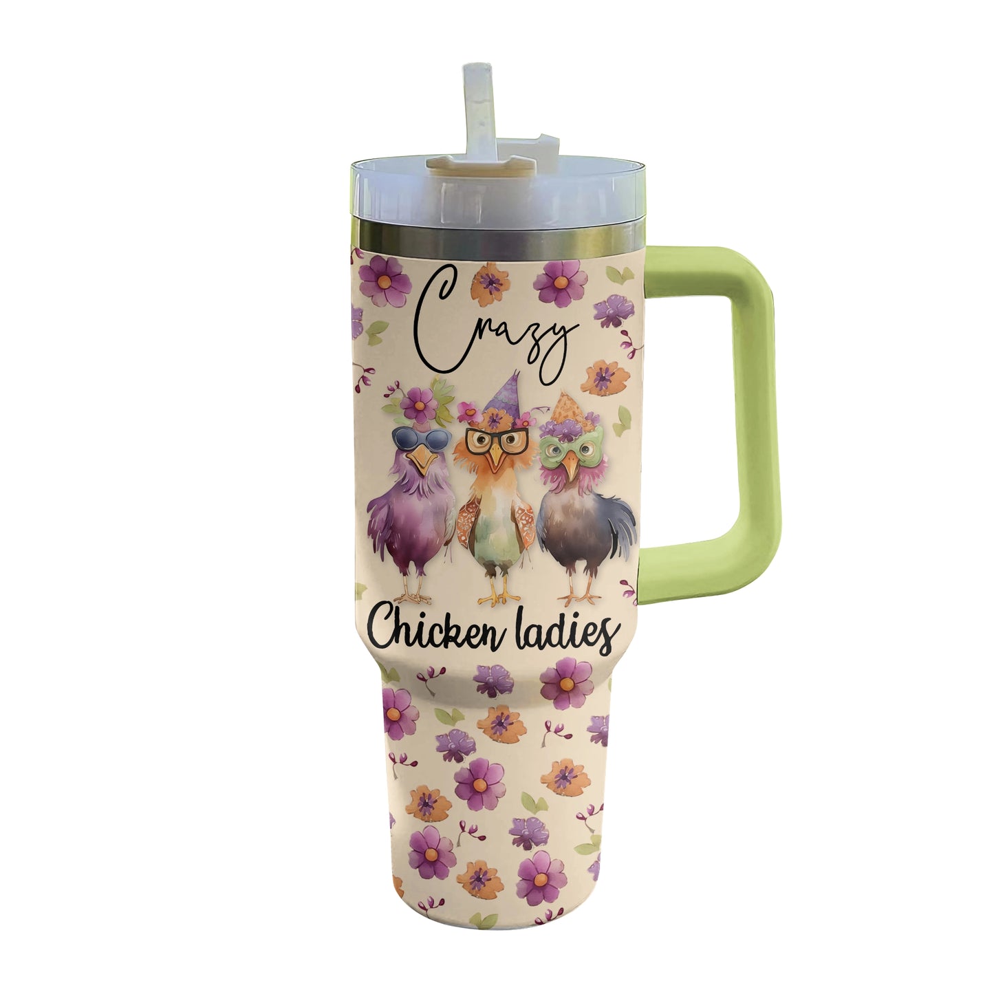 Shineful Tumbler Crazy Chicken Ladies: Floral Fun Hens Edition