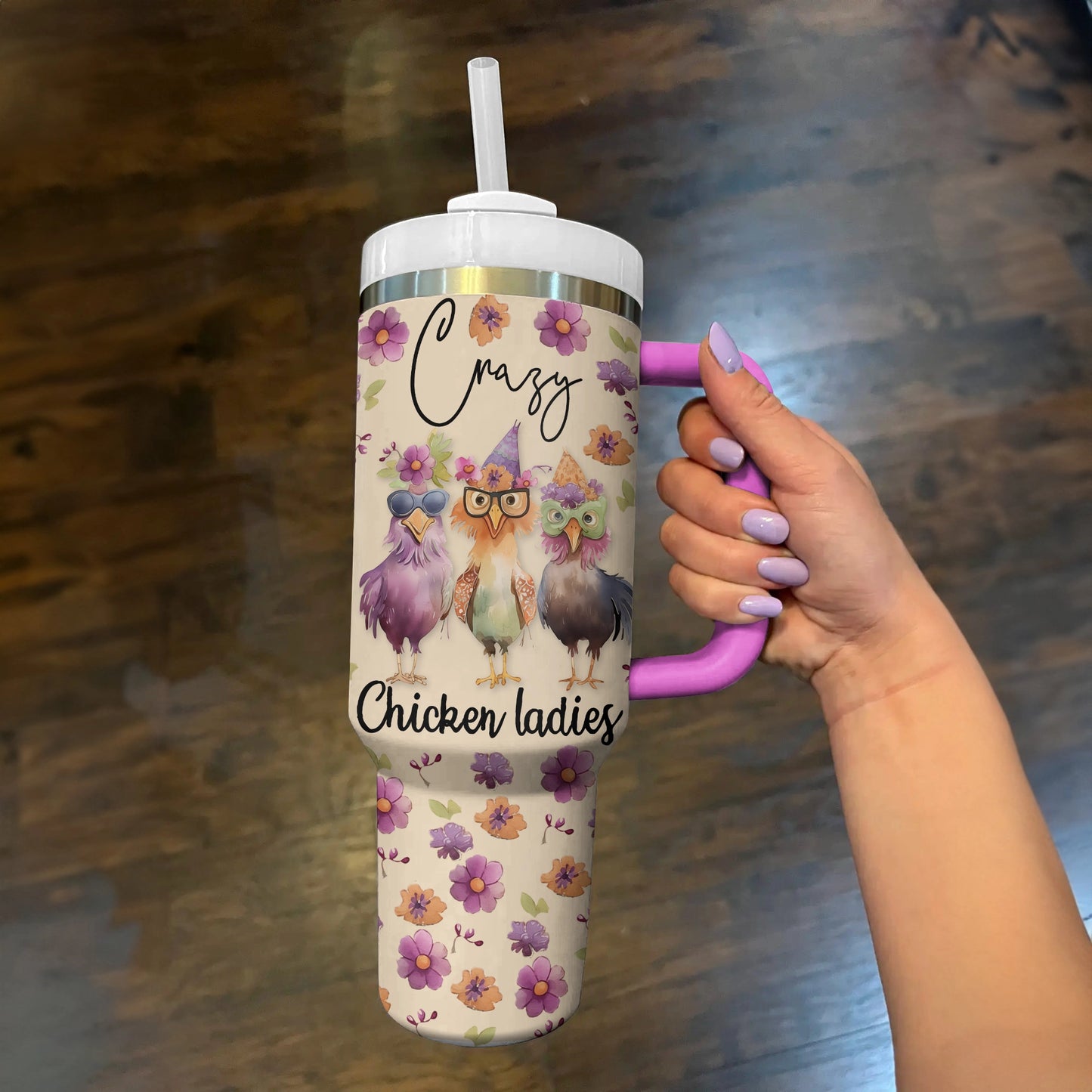 Shineful Tumbler Crazy Chicken Ladies: Floral Fun Hens Edition