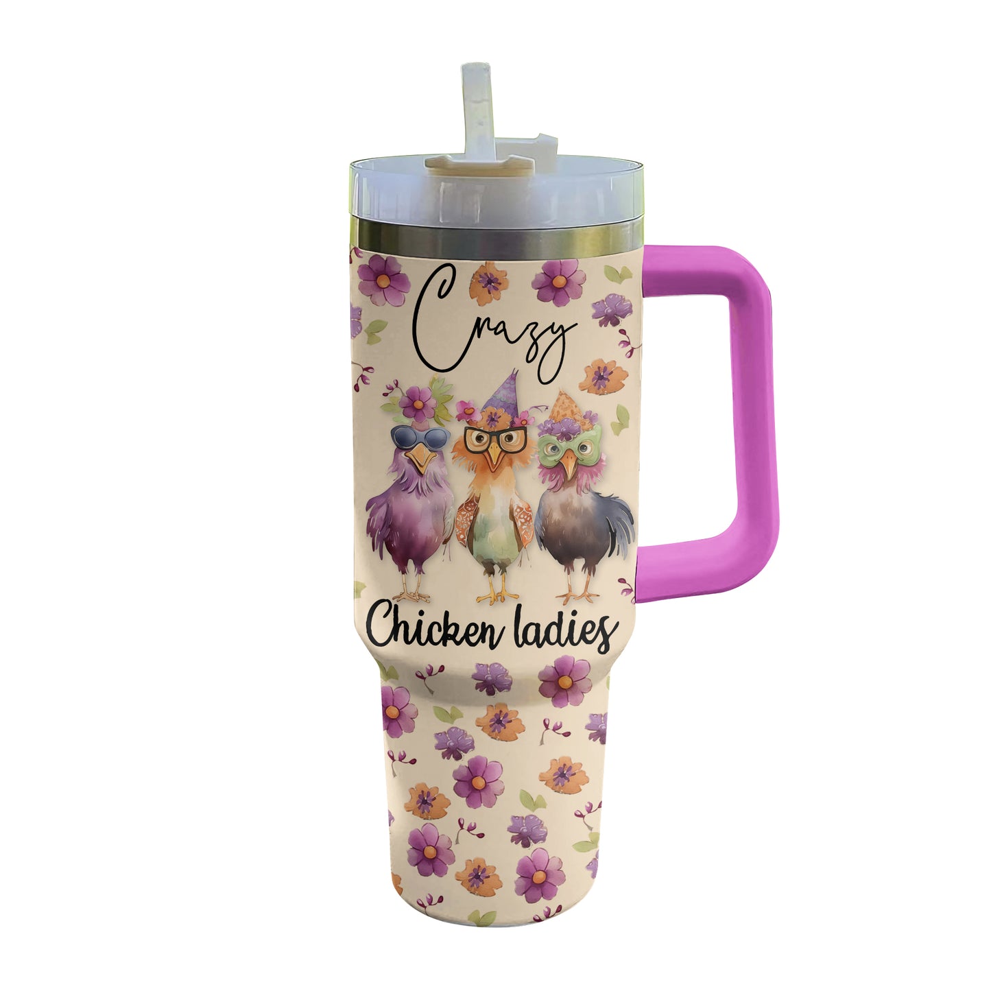 Shineful Tumbler Crazy Chicken Ladies: Floral Fun Hens Edition