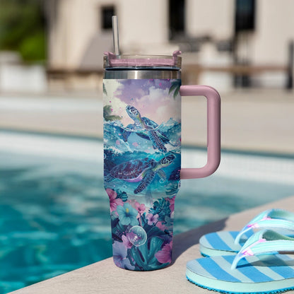 Shineful Tumbler Sea Turtle Oasis