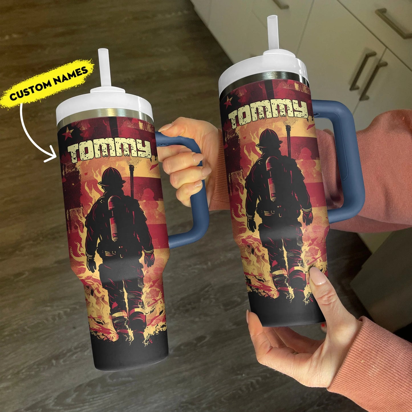 Shineful Tumbler Personalized Firefighter: Hero's Tribute