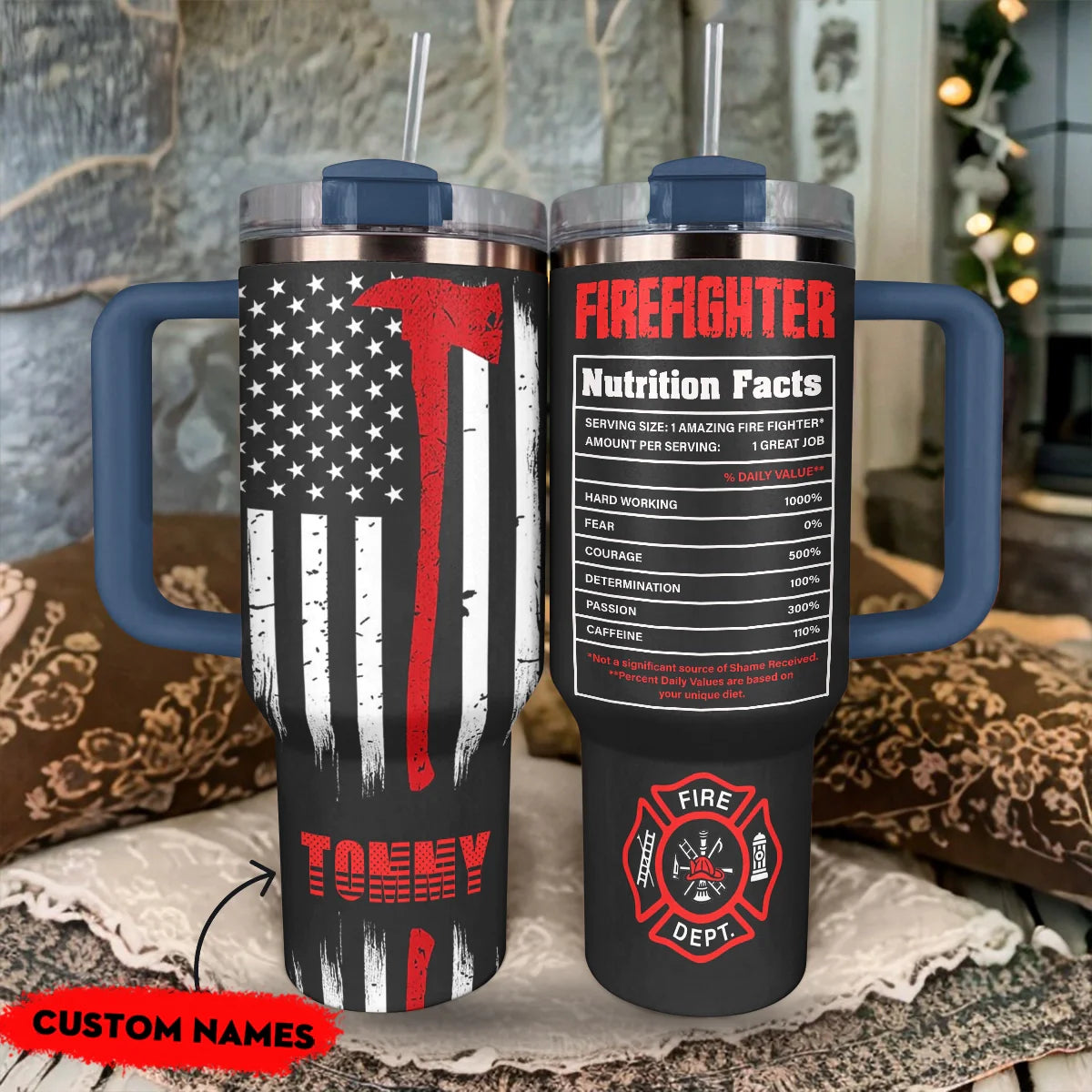 Shineful Tumbler Personalized Firefighter's Valor