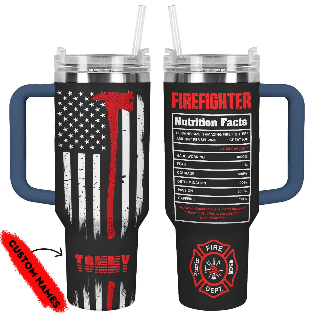 Shineful Tumbler Personalized Firefighter's Valor