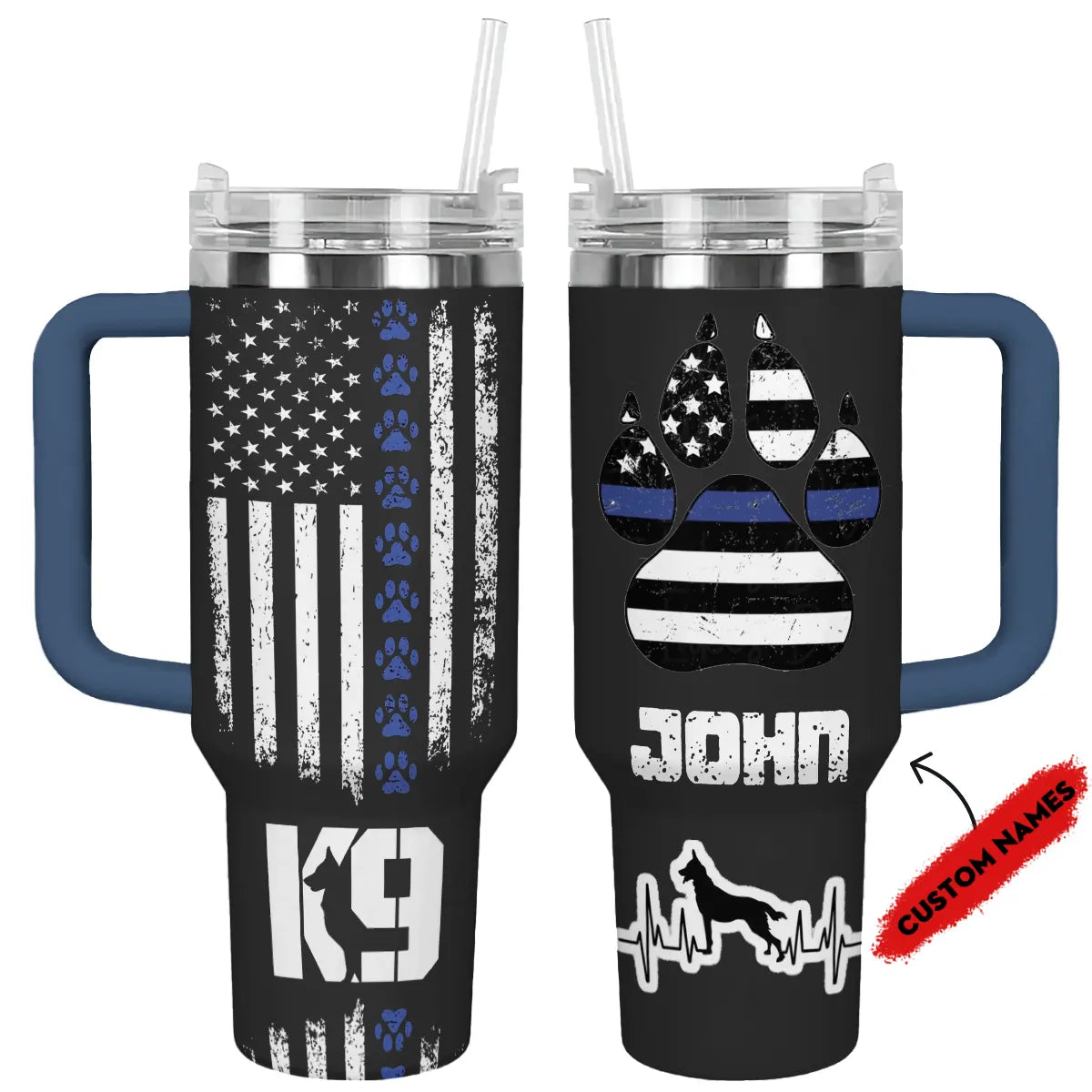 Shineful Tumbler Personalized Police Protect & Serve K9 Tribute