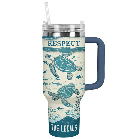 Shineful Tumbler Sea Turtle: Respect the Locals