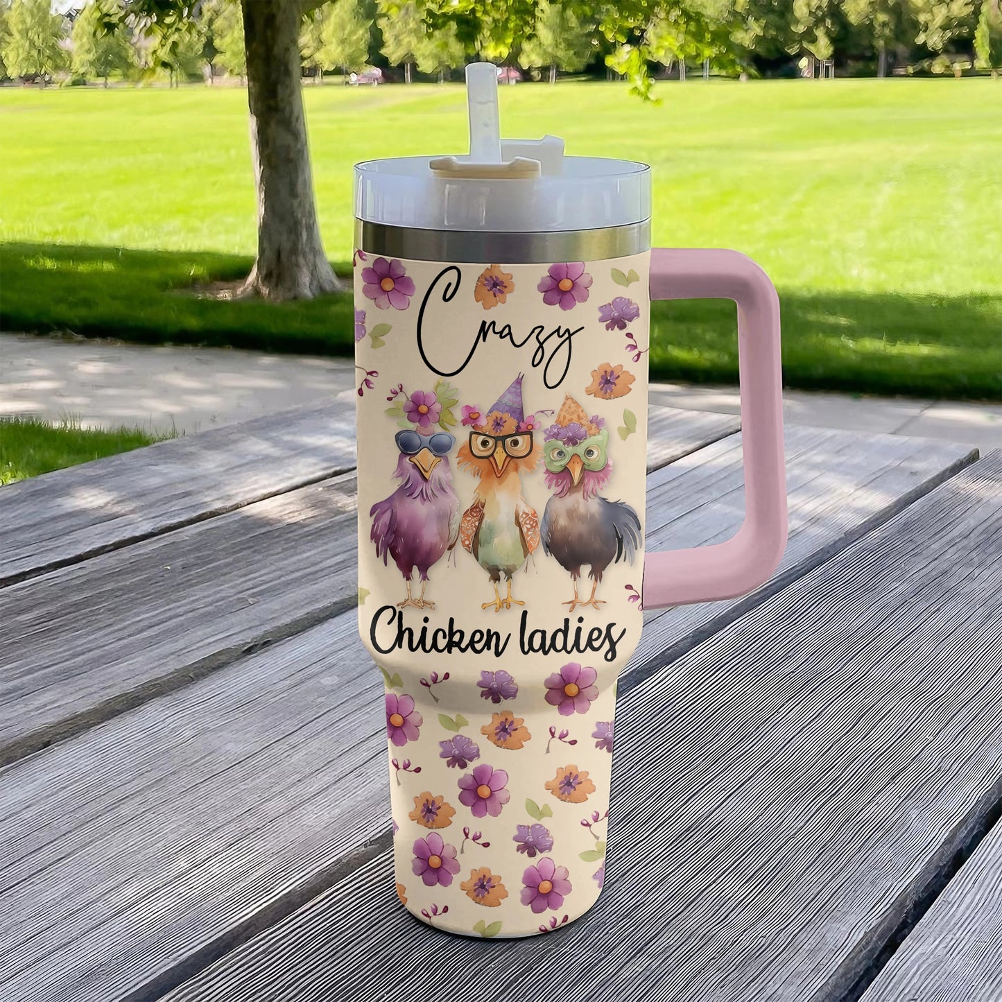 Shineful Tumbler Crazy Chicken Ladies: Floral Fun Hens Edition