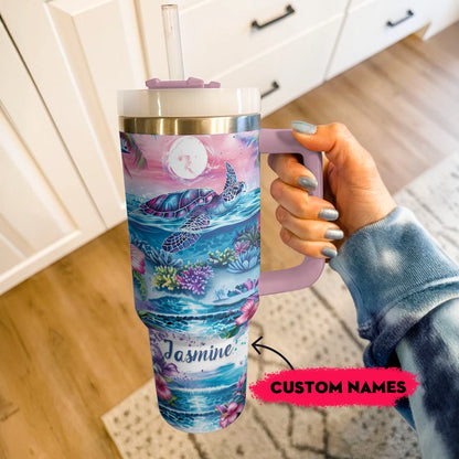 Shineful Tumbler Personalized Sea Turtle Haven