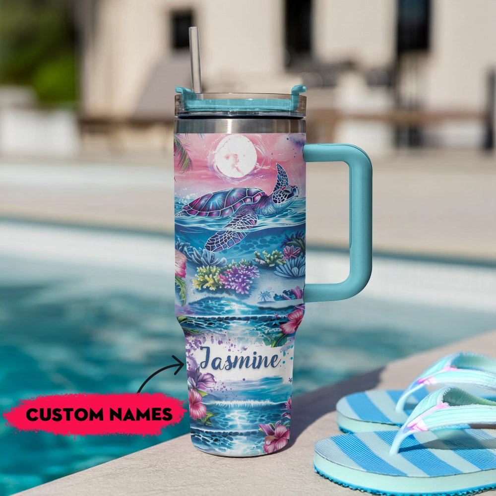 Shineful Tumbler Personalized Sea Turtle Haven