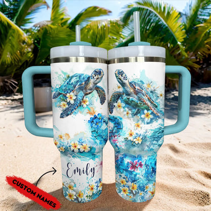 Shineful Tumbler Personalized Sea Turtle: Ocean Serenity