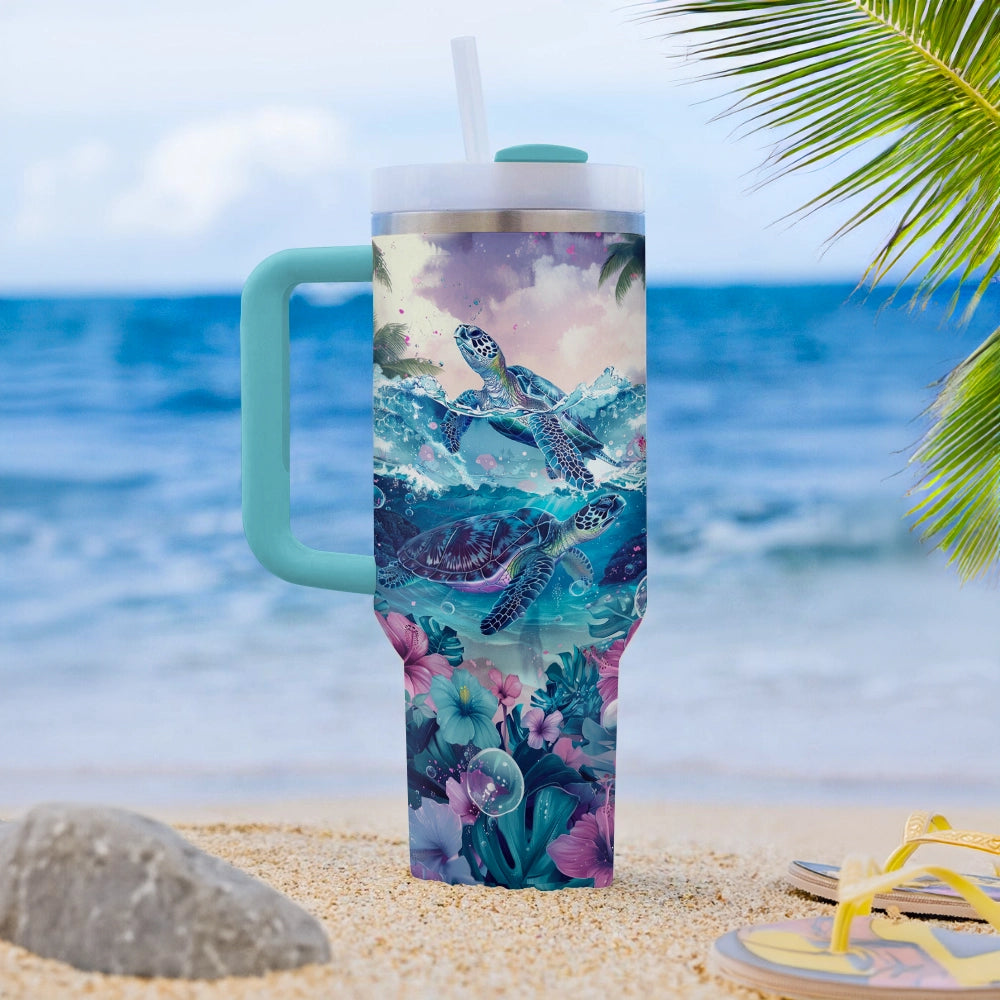 Shineful Tumbler Sea Turtle Oasis