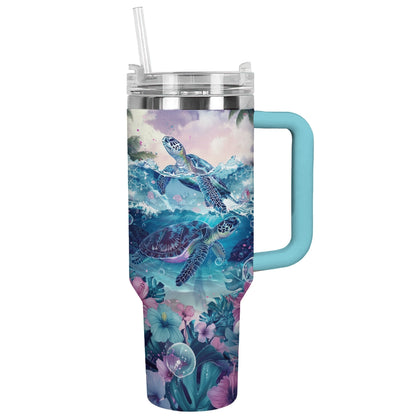 Shineful Tumbler Sea Turtle Oasis