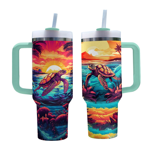 Shineful Tumbler Tropical Sea Turtle Bliss