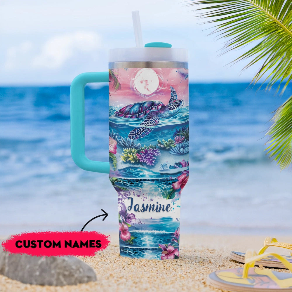 Shineful Tumbler Personalized Sea Turtle Haven