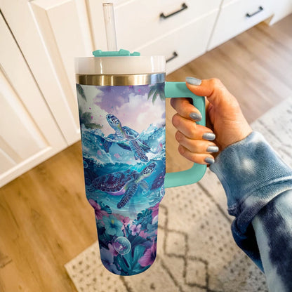 Shineful Tumbler Sea Turtle Oasis