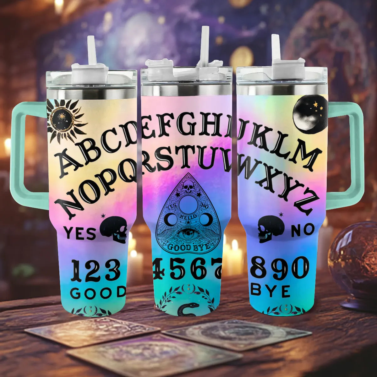 Shineful Tumbler Tarot Halloween Ouija Board Sips