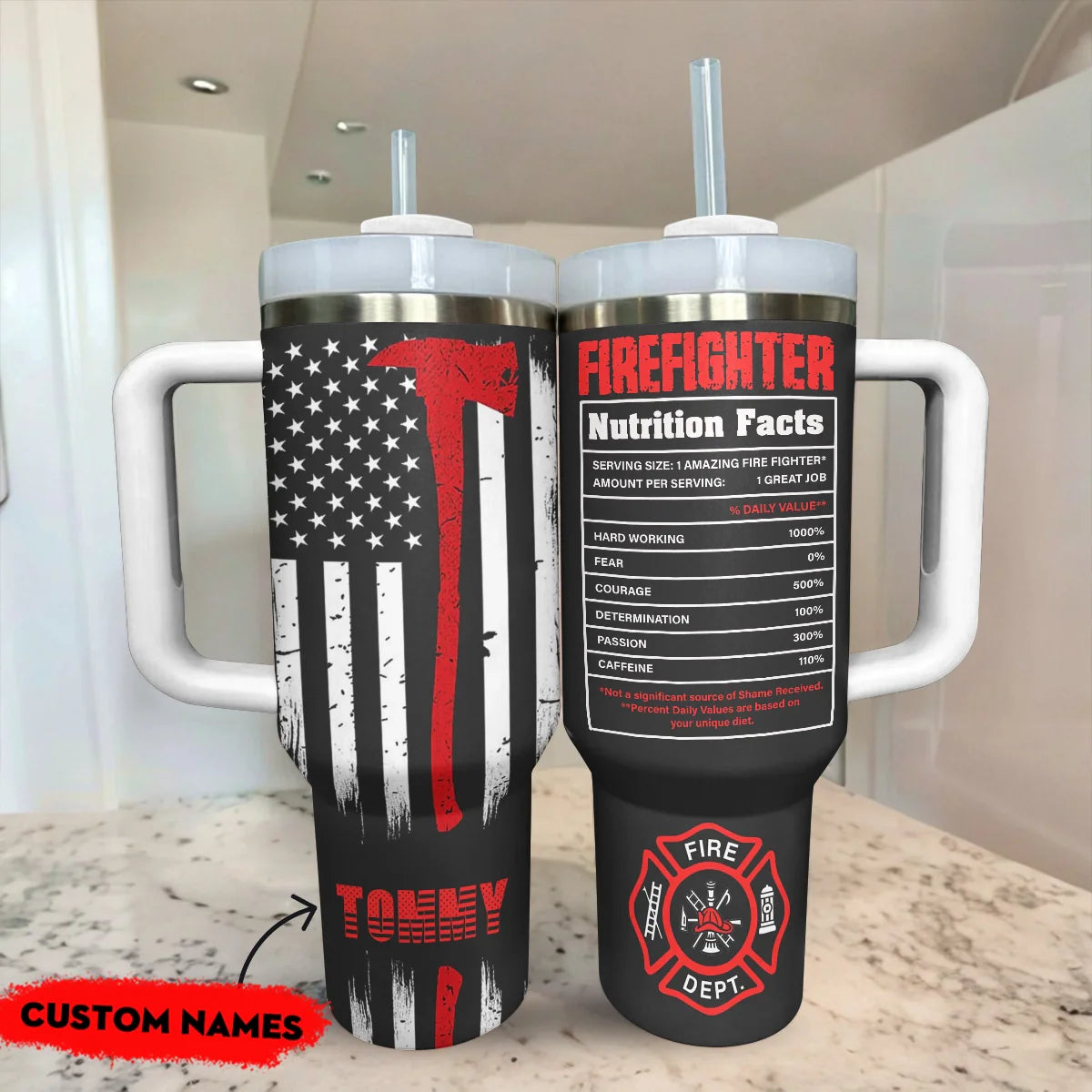 Shineful Tumbler Personalized Firefighter's Valor