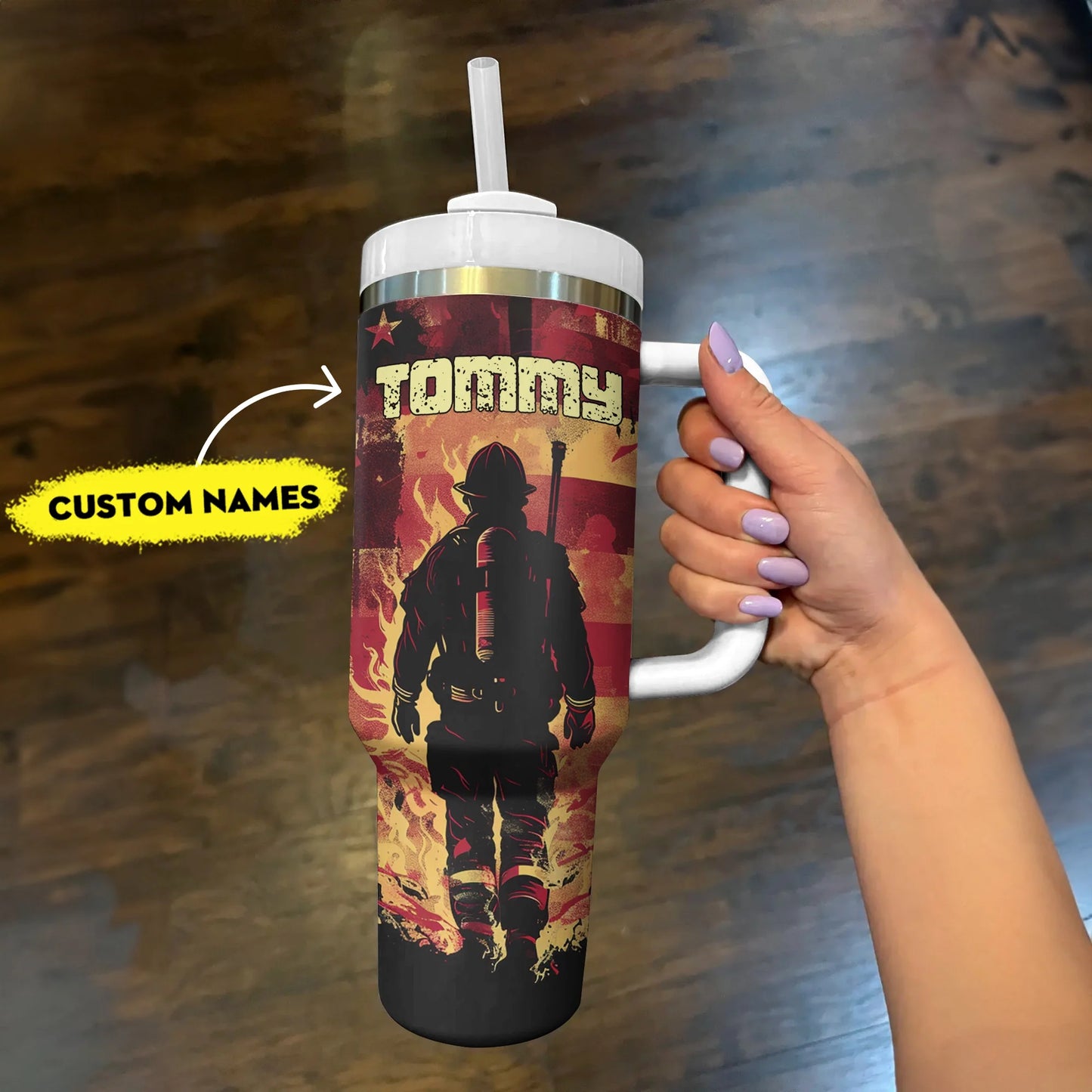 Shineful Tumbler Personalized Firefighter: Hero's Tribute