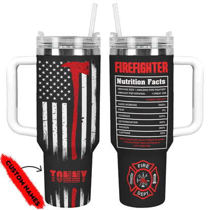 Shineful Tumbler Personalized Firefighter's Valor