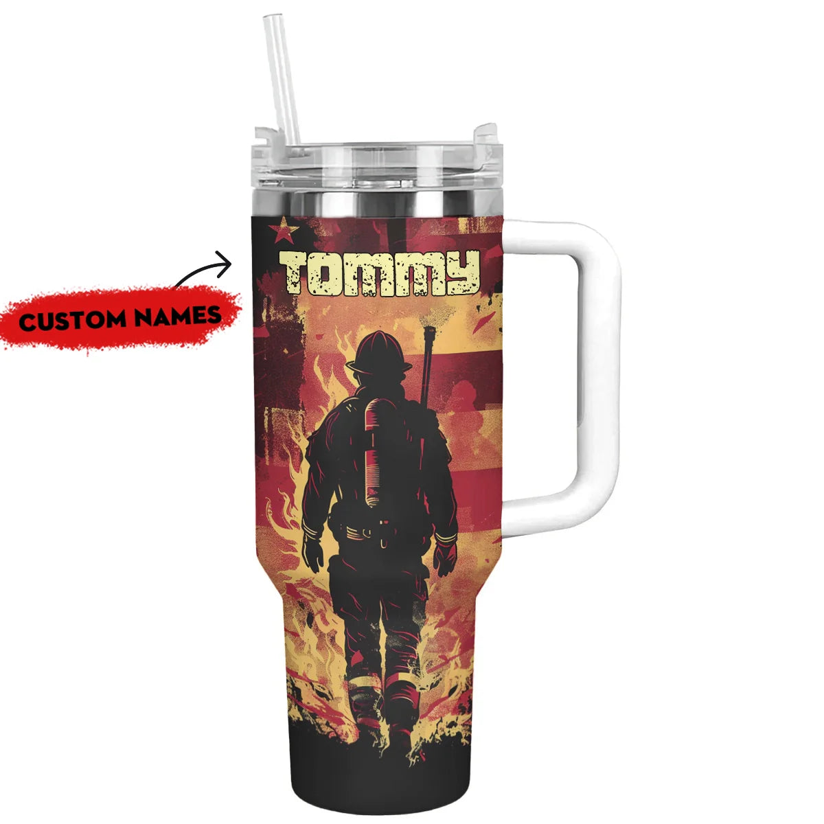 Shineful Tumbler Personalized Firefighter: Hero's Tribute