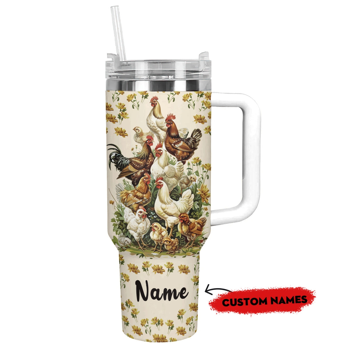 Shineful Tumbler Personalized Chicken : Feathered Delight