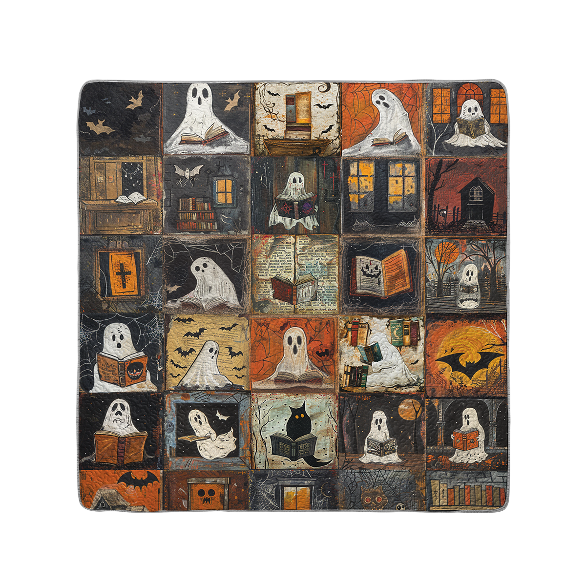 Shineful All Season Quilt 3-Piece Set Ghostly Bookworm