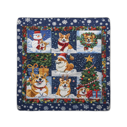 Shineful All Season Quilt 3-Piece Set Christmas Corgi Love